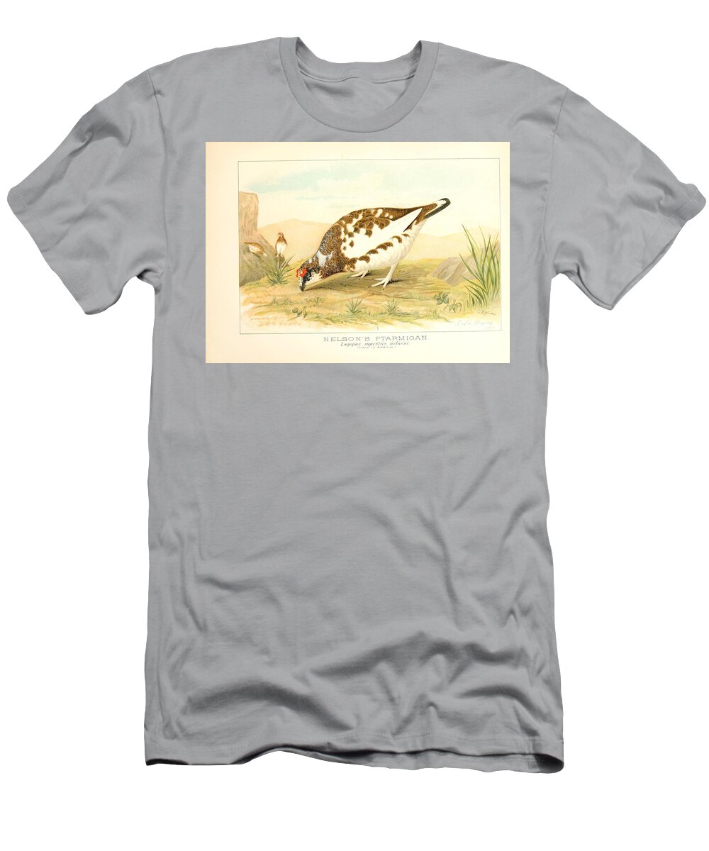 Birds T-Shirt featuring the mixed media Beautiful Vintage Bird #1034 by World Art Collective