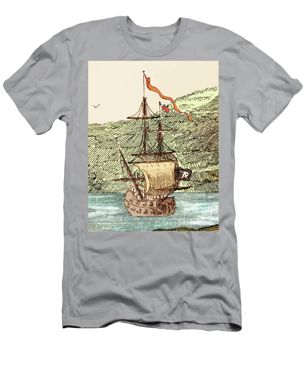 18th T-Shirt featuring the photograph Blackbeard's Pirate Ship, Queen Anne's Revenge #2 by Science Source