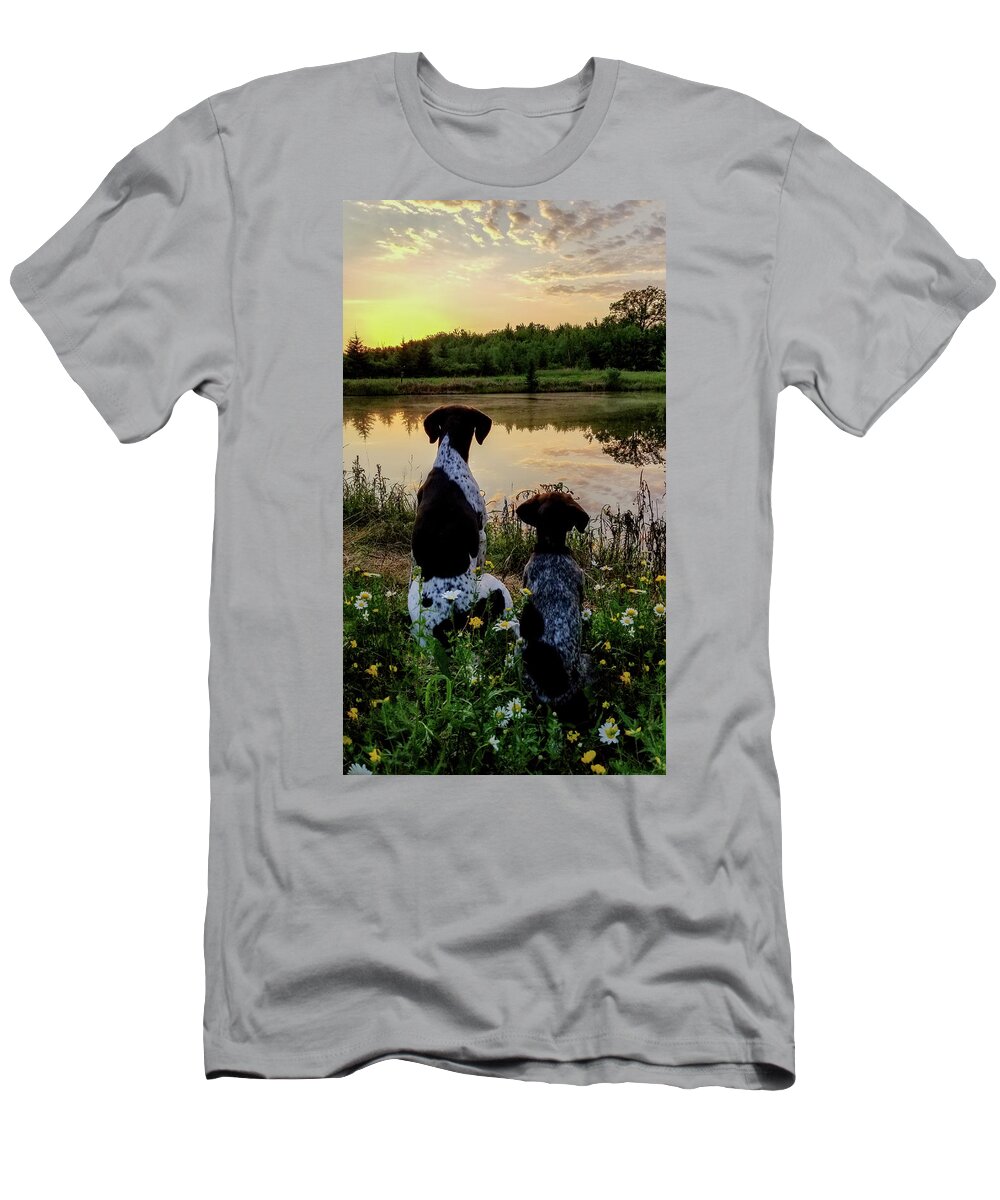 German Shorthaired T-Shirt featuring the photograph German Shorthaired Pointer #2 by Brook Burling