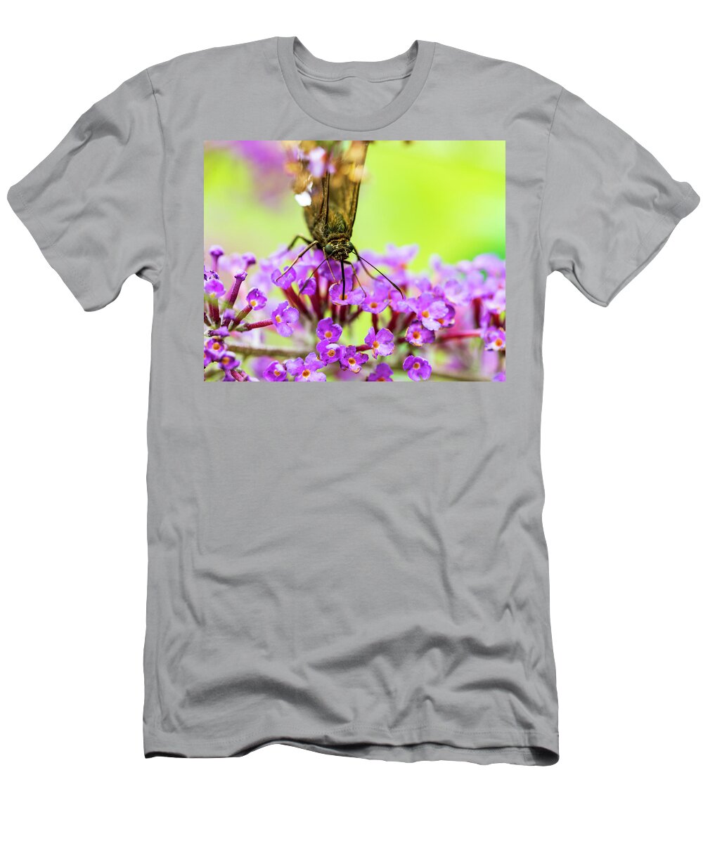 Plants T-Shirt featuring the photograph Macro Photography - Butterfly #2 by Amelia Pearn