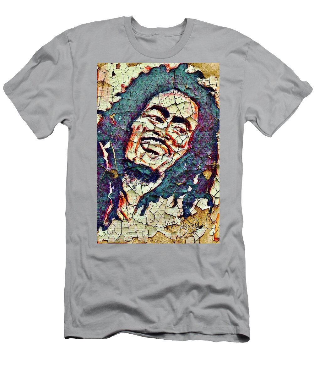  T-Shirt featuring the mixed media One Love by Angie ONeal