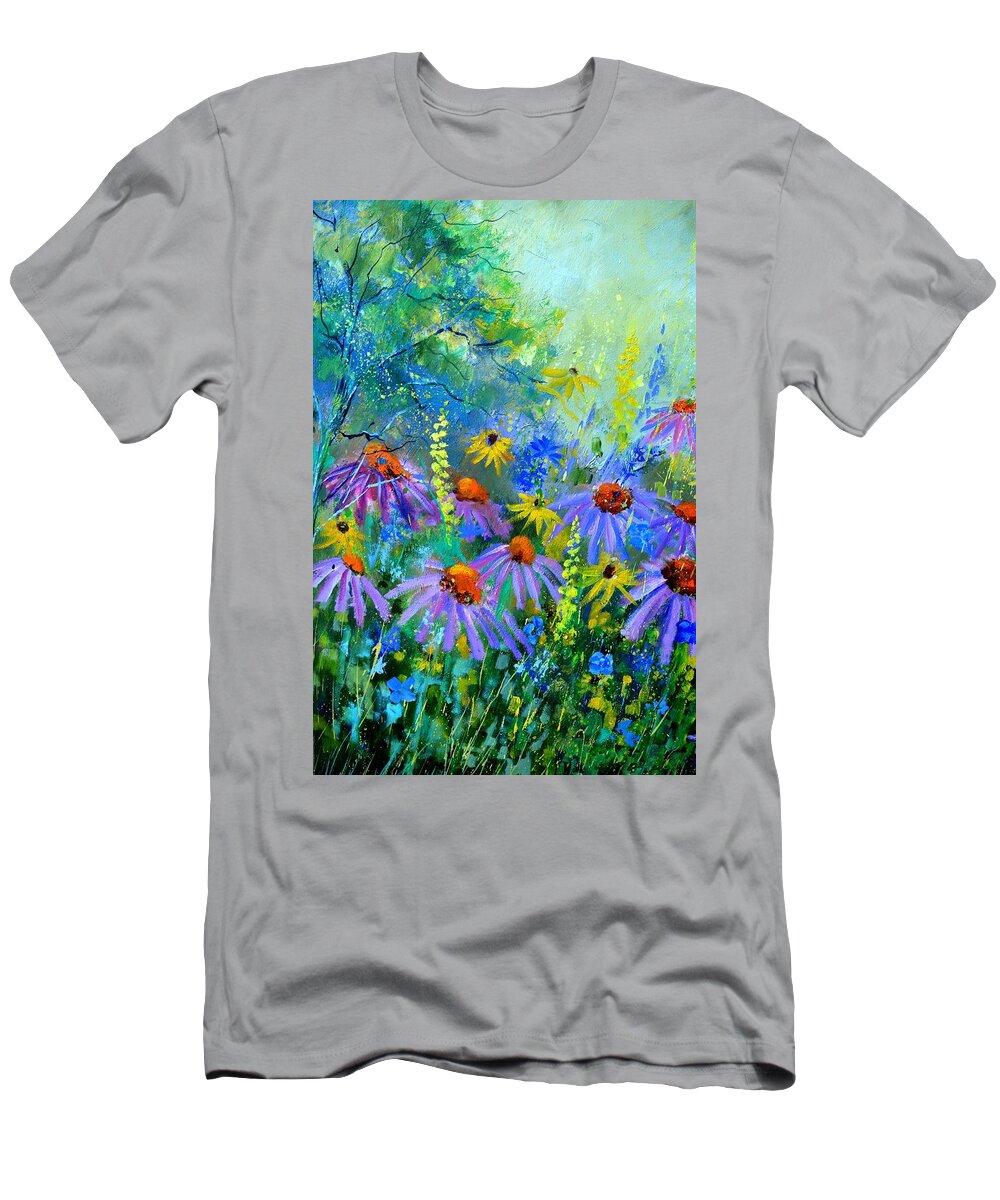 Fleur T-Shirt featuring the painting Rudbeckias #2 by Pol Ledent