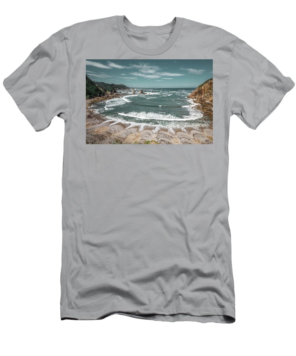 Asturias T-Shirt featuring the photograph Asturian Coast in Northern Spain #2 by Benoit Bruchez