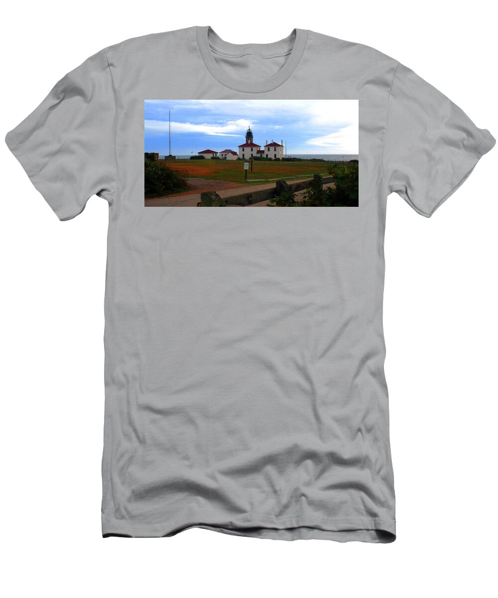 Lighthouse T-Shirt featuring the photograph Beavertail Lighthouse by Jim Feldman