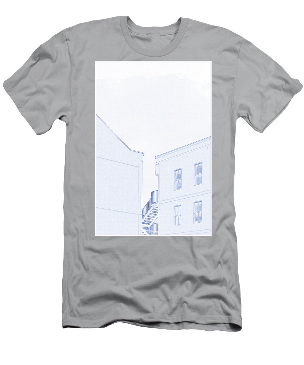 Blueprint Drawing - Abstract Architecture T-Shirt featuring the painting Blueprint Drawing - Abstract Architecture #3 by Celestial Images