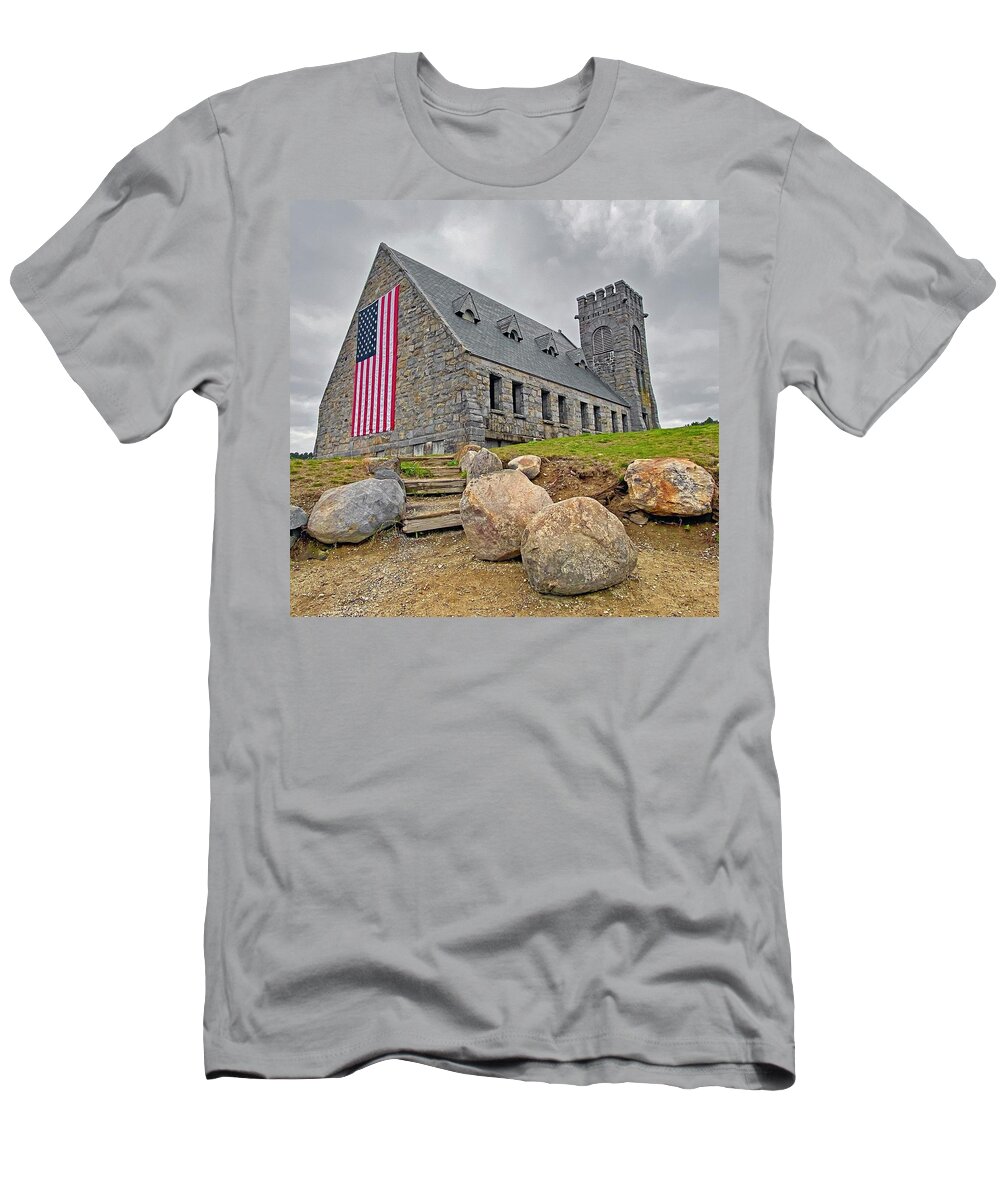 Old Stone Church T-Shirt featuring the photograph Old Stone Church #3 by Monika Salvan