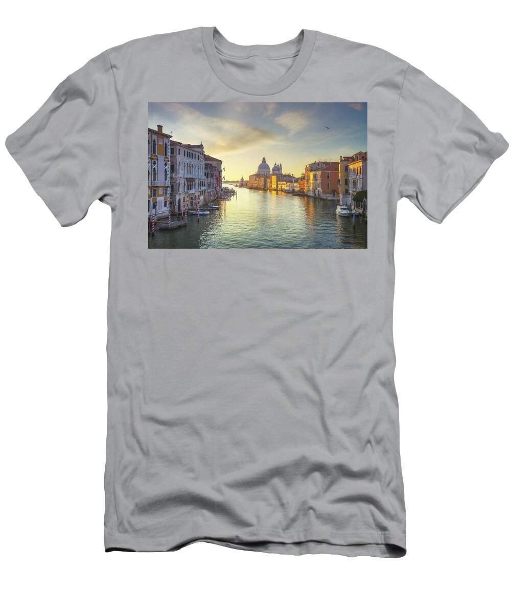 Venice T-Shirt featuring the photograph Venice grand canal, Santa Maria della Salute church by Stefano Orazzini