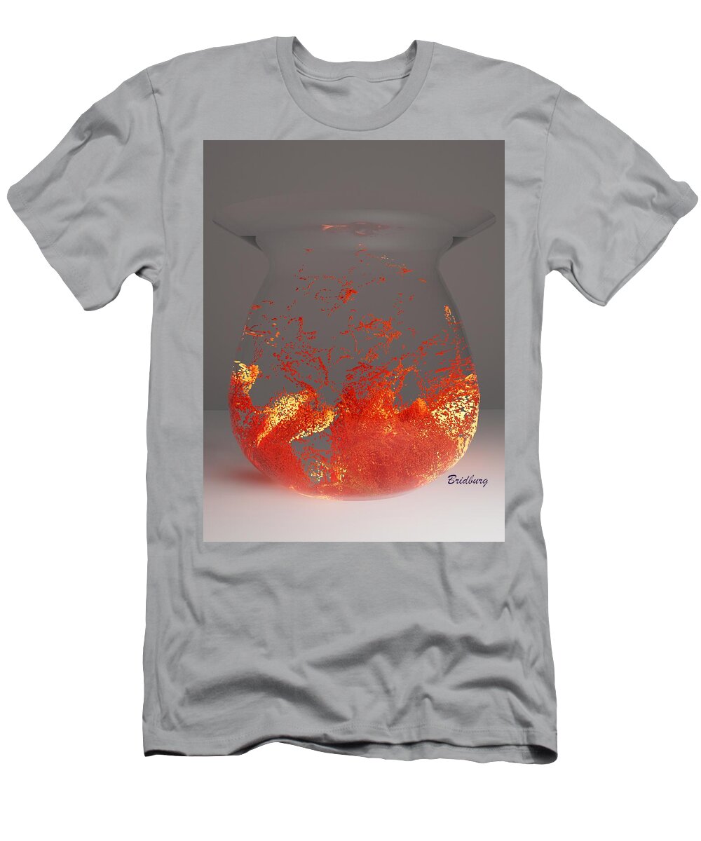 Nft T-Shirt featuring the digital art 301 Vase Waves by David Bridburg
