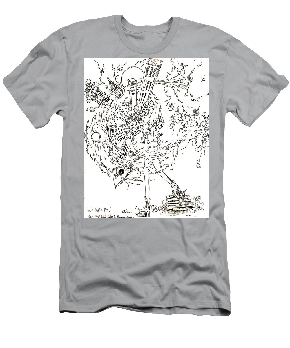  T-Shirt featuring the drawing Untitled #34 by Judy Henninger
