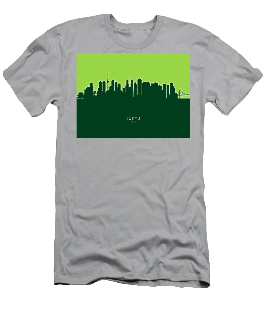 Tokyo T-Shirt featuring the digital art Tokyo Japan Skyline #35 by Michael Tompsett