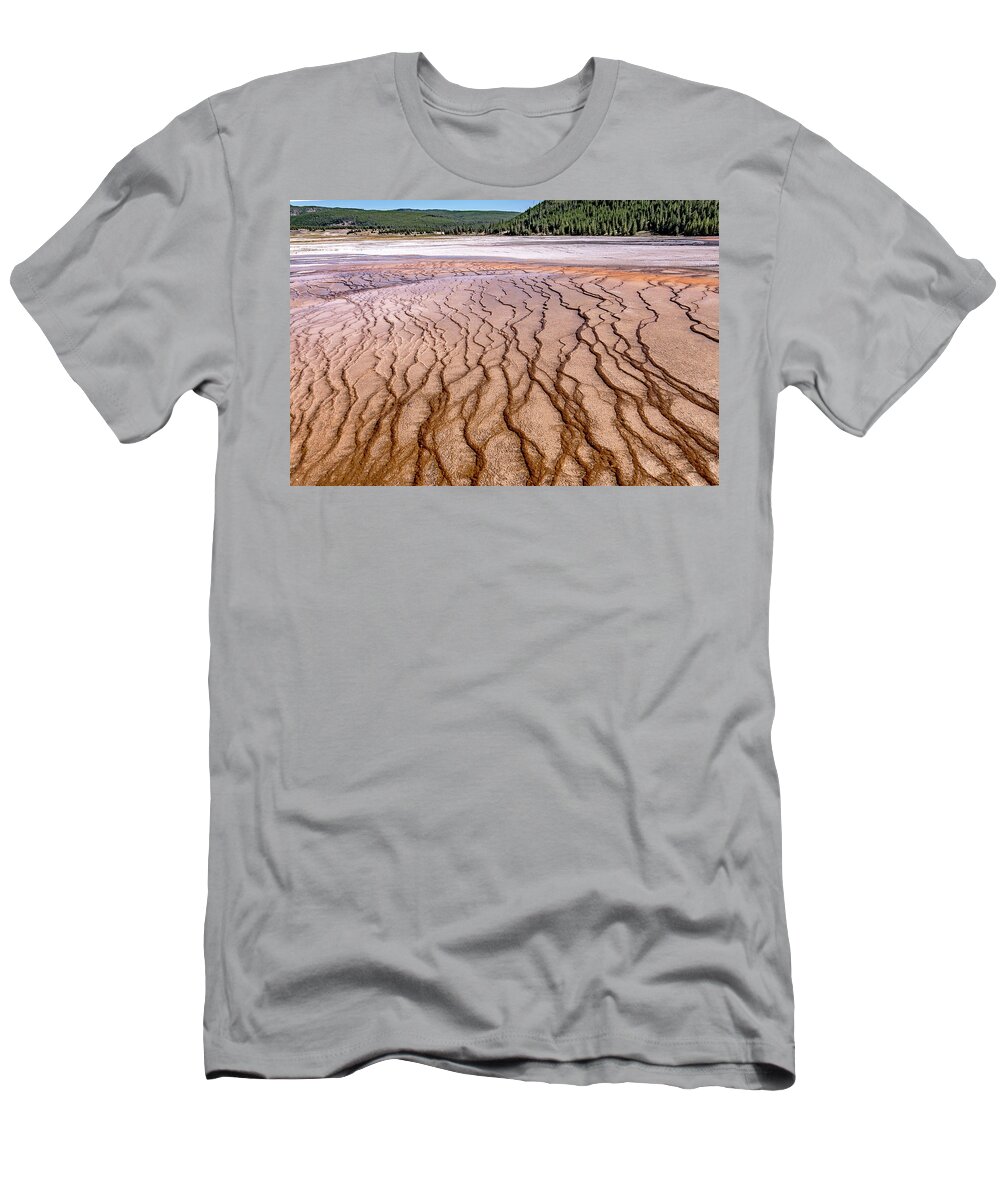 Travel T-Shirt featuring the photograph Grand Prismatic Spring in Yellowstone National Park #4 by Alex Grichenko