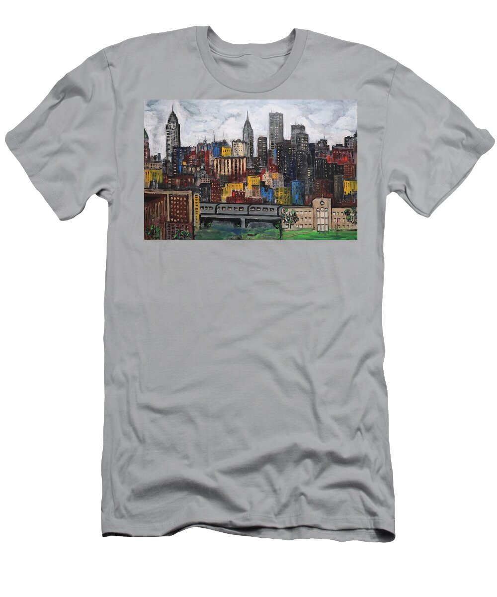 7 Train Queens T-Shirt by Matthew Ciminelli - Pixels