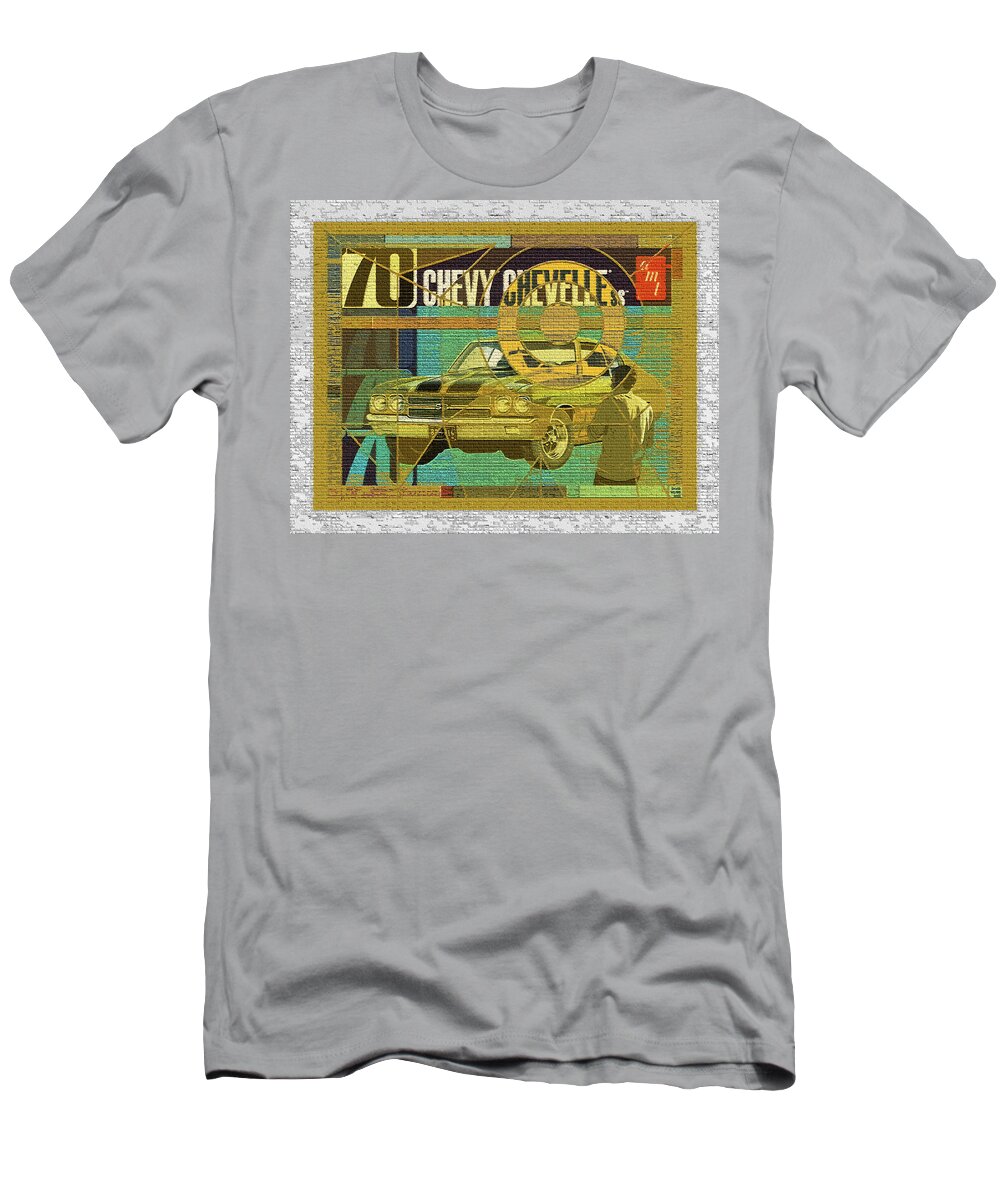 70 Chevy T-Shirt featuring the digital art 70 Chevy / AMT Chevelle by David Squibb