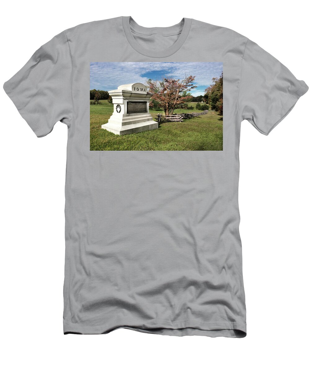 American T-Shirt featuring the photograph 7th IA on Sunken Road by American Landscapes