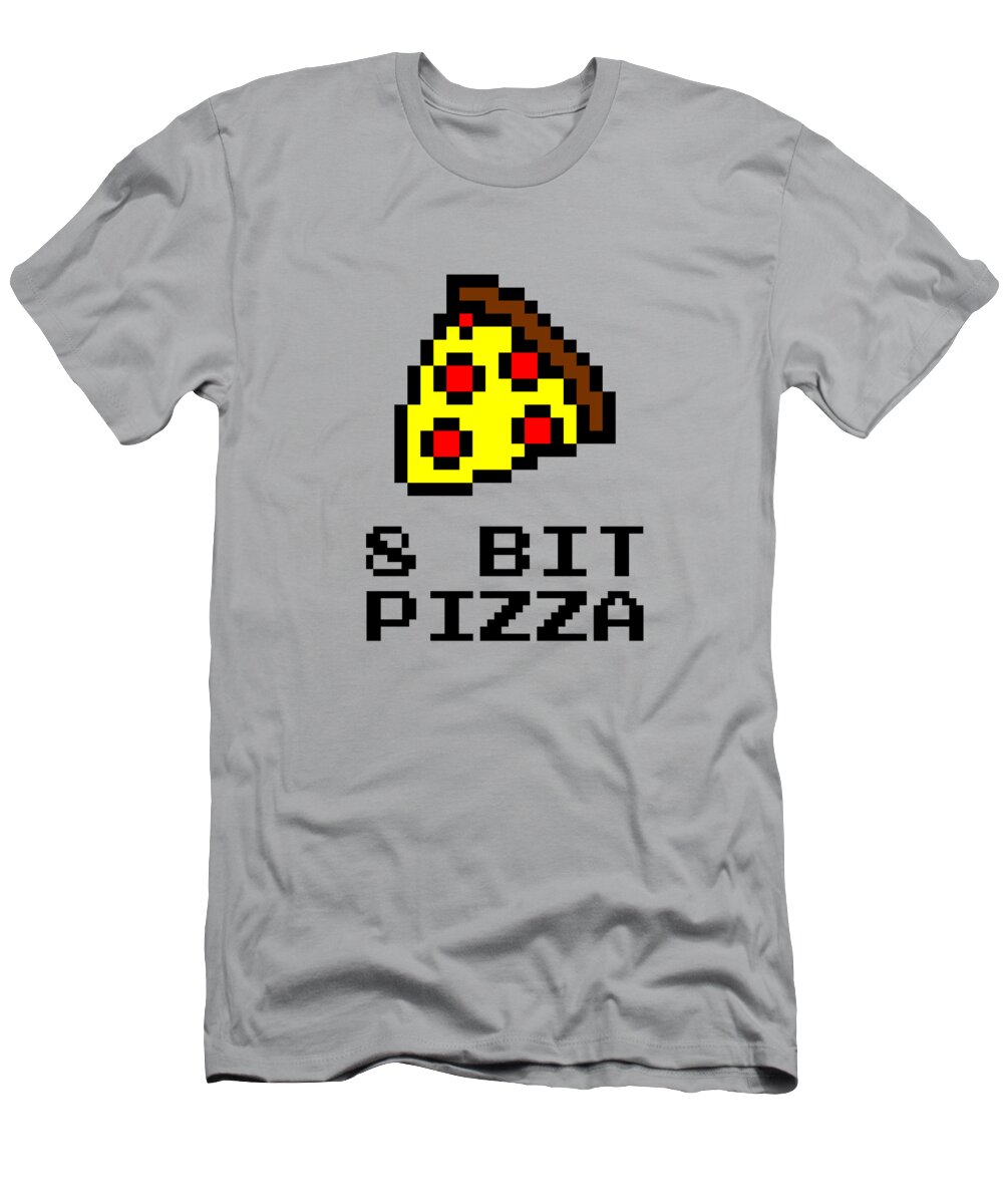 Pizza T-Shirt featuring the digital art 8 Bit Pizza Computer Humor by Matthias Hauser