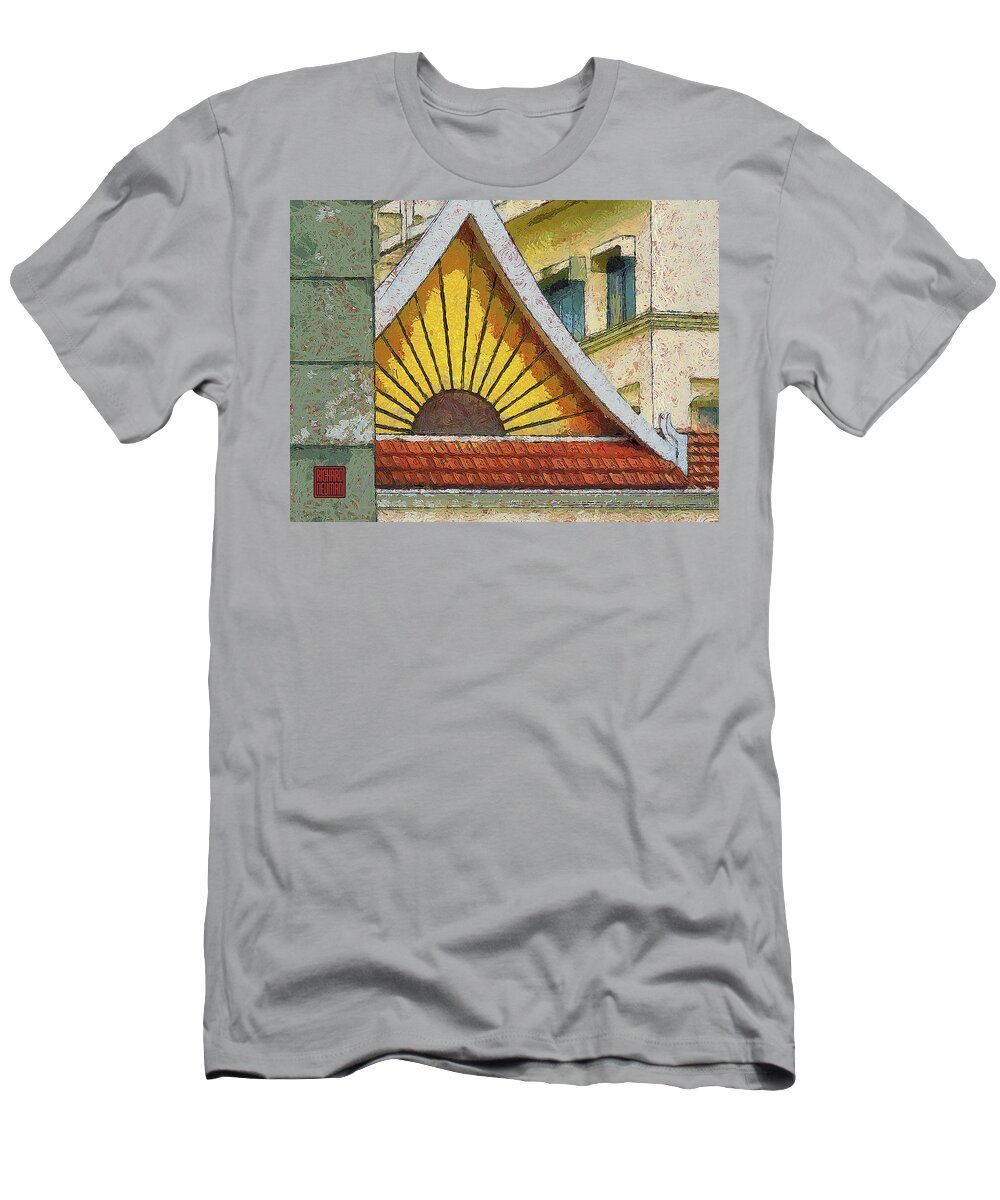 Abstract T-Shirt featuring the mixed media 804 Architectural Abstract Art, Gable Detail, House, Ho Chi Minh City, Saigon,Vietnam by Richard Neuman Architectural Gifts