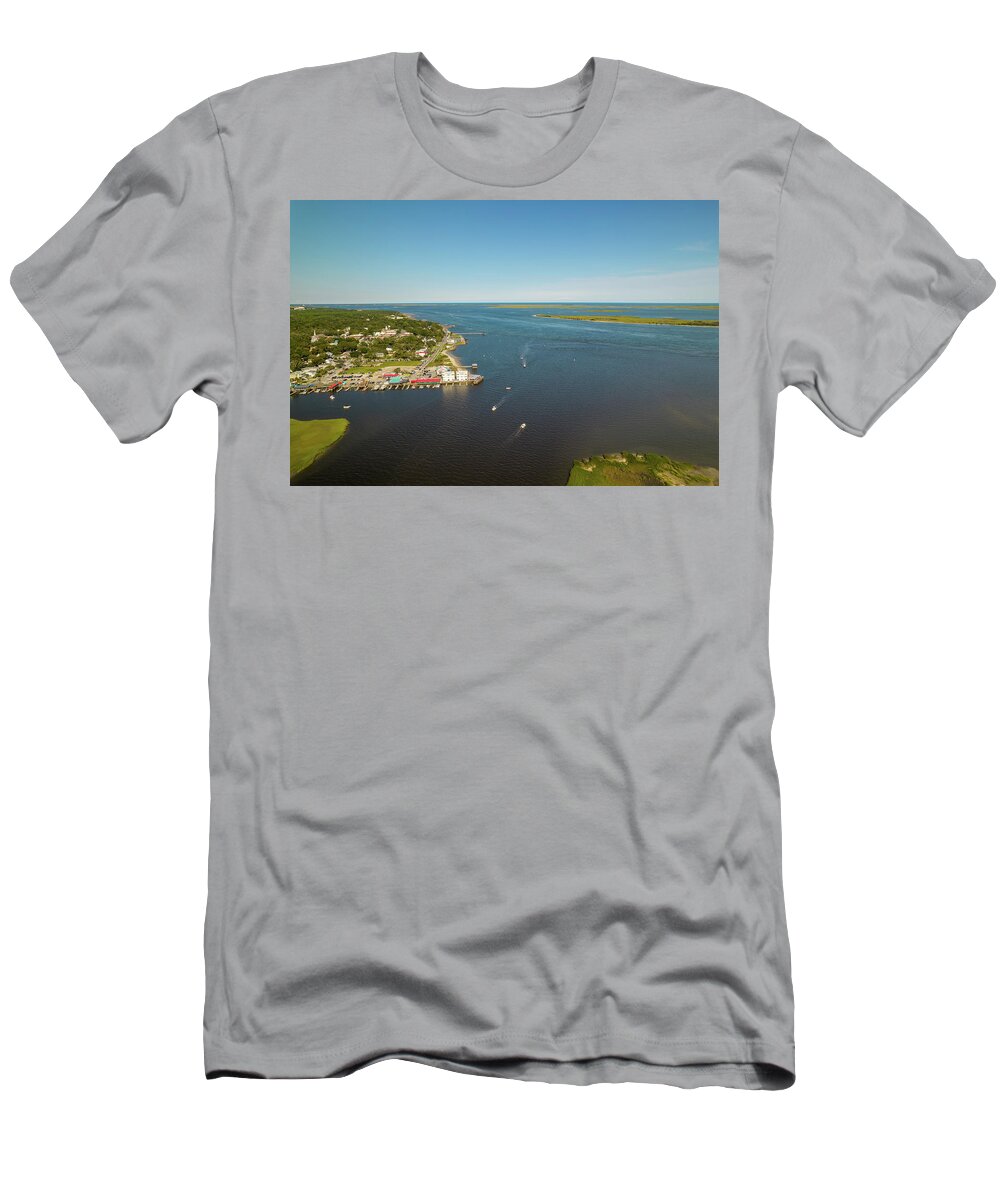 Aerial T-Shirt featuring the photograph Southport, NC #9 by Dave Guy