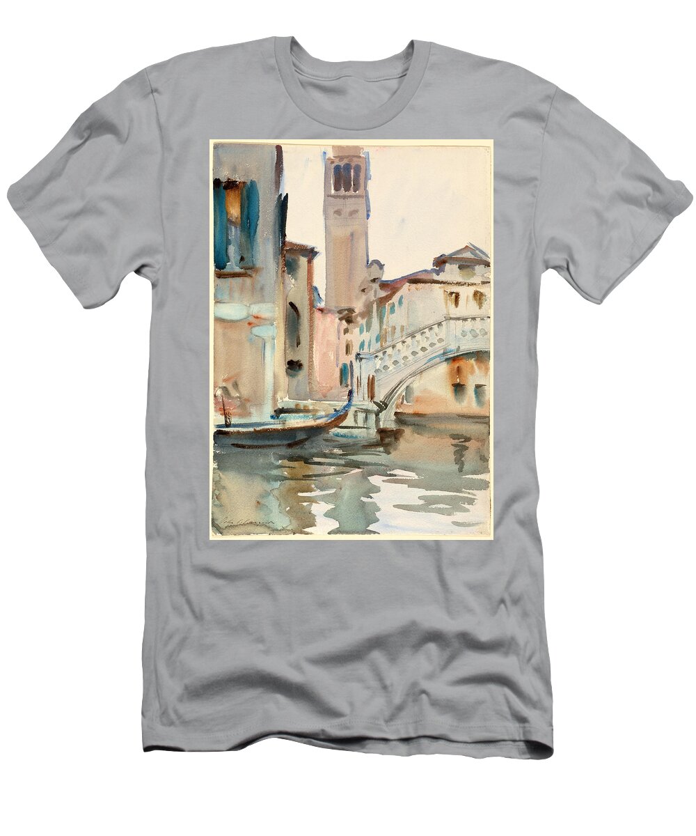 John Singer Sargent T-Shirt featuring the drawing A Bridge and Campanile, Venice by John Singer Sargent
