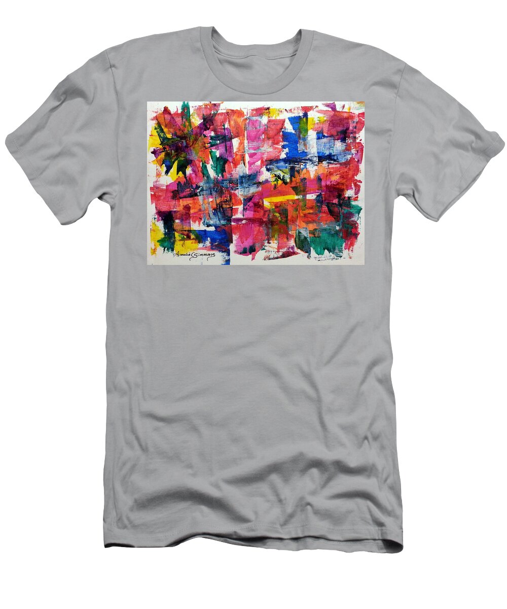 Abstract T-Shirt featuring the painting A Busy Life by Amelie Simmons