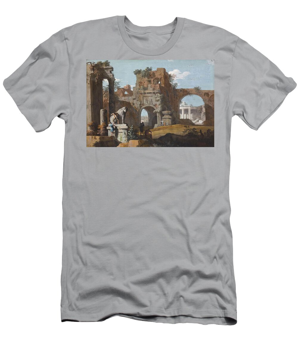 Marco Ricci T-Shirt featuring the painting A Classical Landscape with Ruins by Marco Ricci