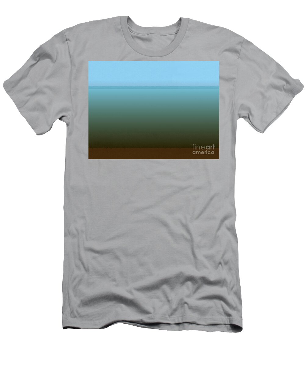 Water T-Shirt featuring the digital art A Look Across the Channel by Kae Cheatham