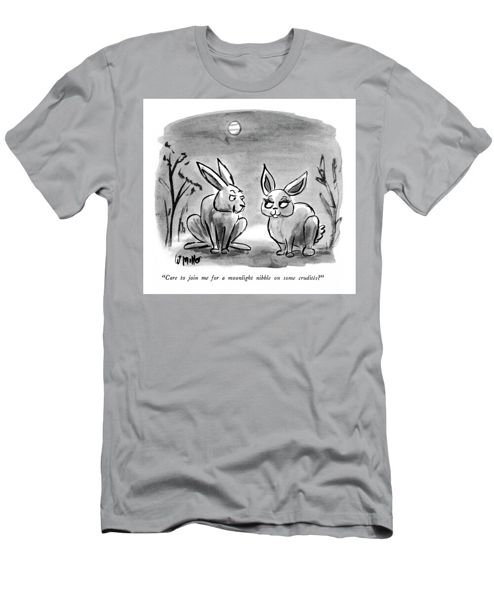 Care To Join Me For A Moonlight Nibble On Some Crudités? T-Shirt featuring the drawing A Midnight Nibble by Warren Miller