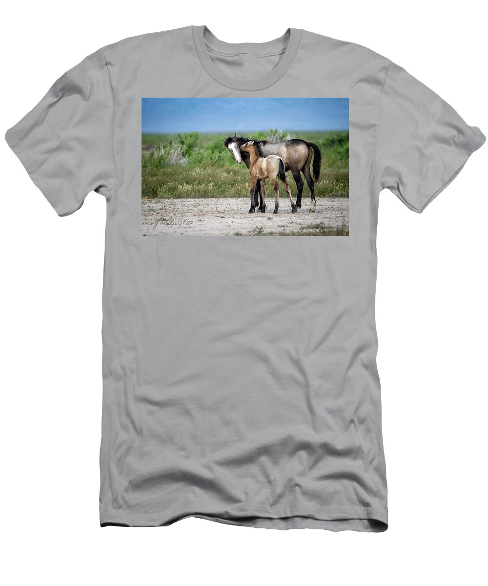 Horse T-Shirt featuring the photograph A Mother's Love by Jeanette Mahoney