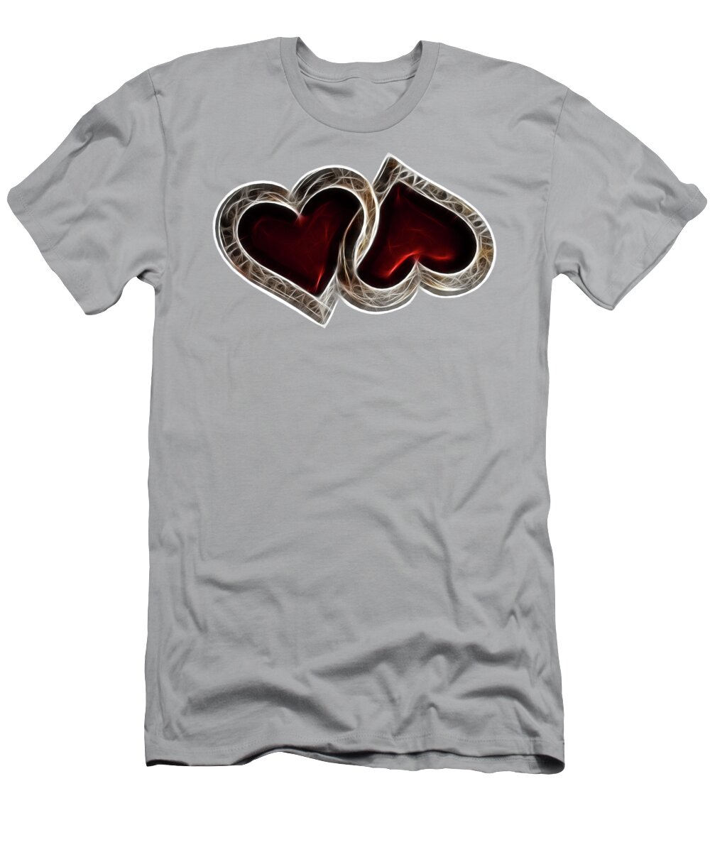 Heart T-Shirt featuring the photograph A Pair Of Hearts - Horizontal by Shane Bechler
