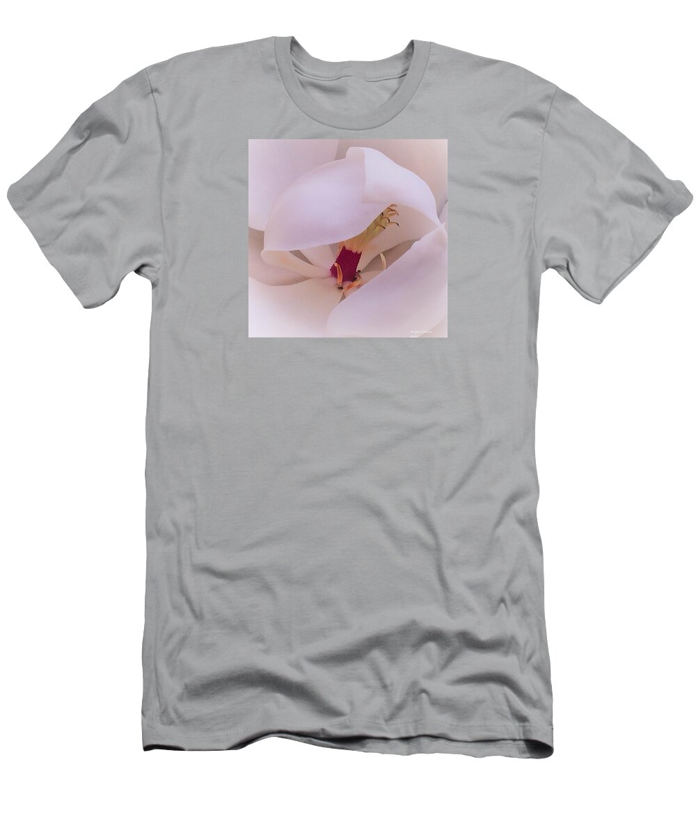 Magnolia Grandiflora T-Shirt featuring the photograph A Shy Magnolia by Angela Davies