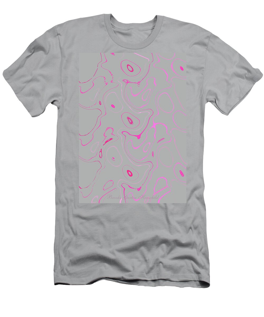 The Joy Of Pink On A Gray Day T-Shirt featuring the digital art The Joy of Pink on a Gray Day 2 - Original Digital Art - Digital Design by Brooks Garten Hauschild