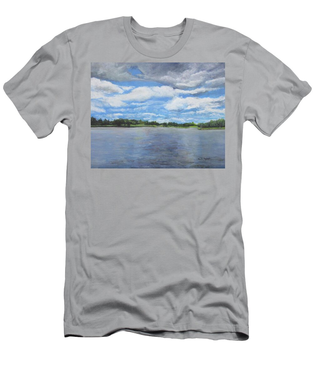 Painting T-Shirt featuring the painting A View on the Maurice River by Paula Pagliughi