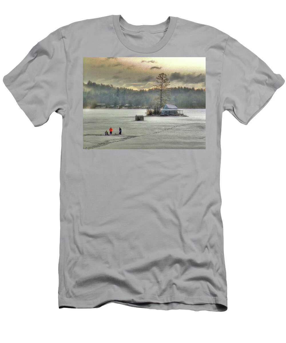 Ice T-Shirt featuring the photograph A Warm Glow on a Cool Scene by Wayne King