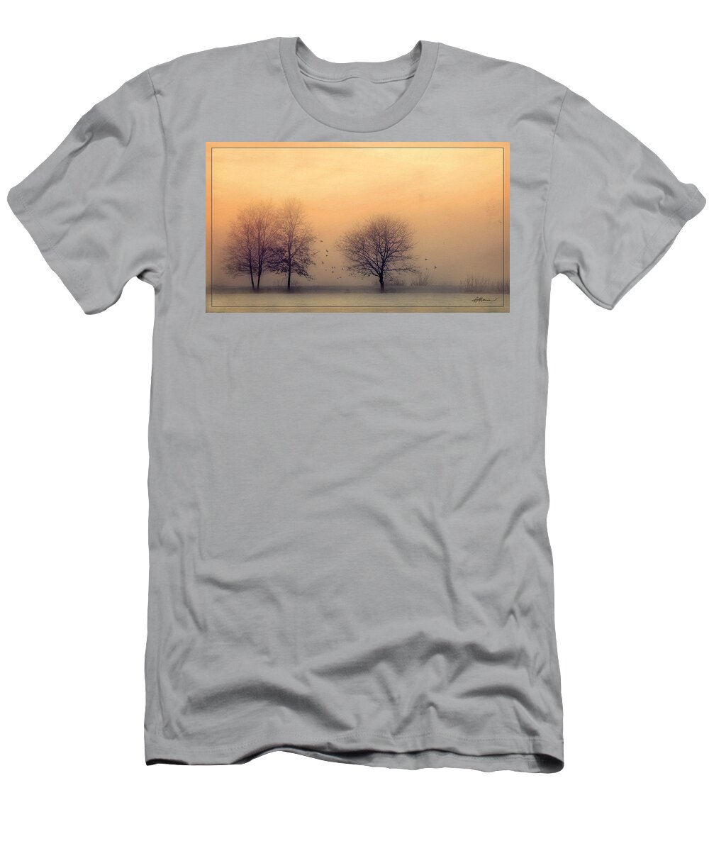 Winter T-Shirt featuring the digital art A Winter Sunset by Cindy Collier Harris