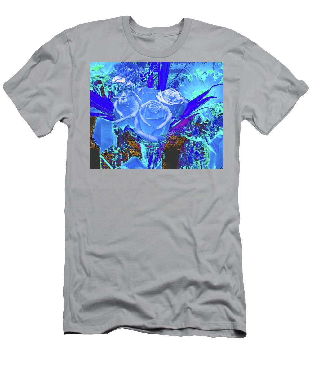 Roses T-Shirt featuring the photograph Abstract Blue Roses by Andrew Lawrence