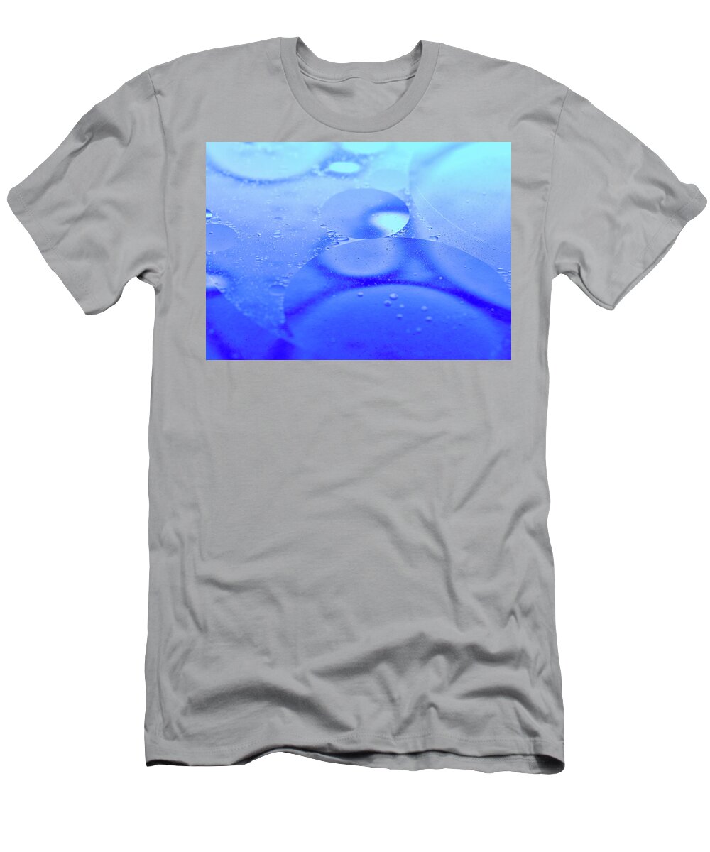 Abstract Photography T-Shirt featuring the photograph Abstract Photography - Blue Circles by Amelia Pearn