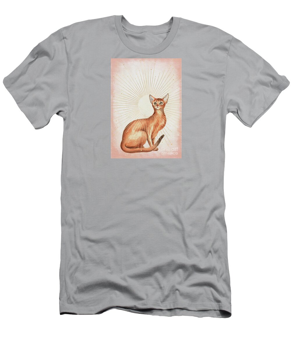 Abyssinian Cat T-Shirt featuring the painting Abyssinian Cat by Garden Of Delights