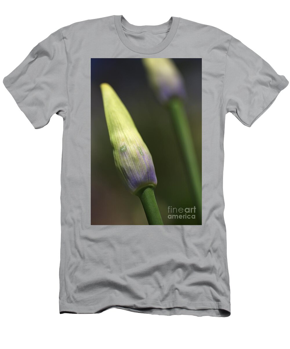 Lily Of The Nile T-Shirt featuring the photograph Agapanthus Bud Delight by Joy Watson