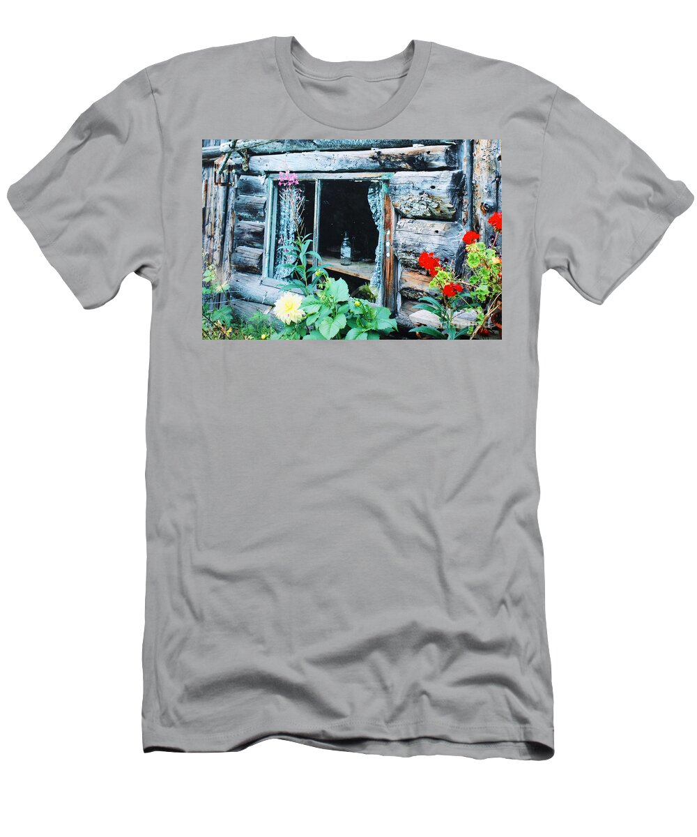 Alaska T-Shirt featuring the digital art Alaska Cabin by Doug Gist