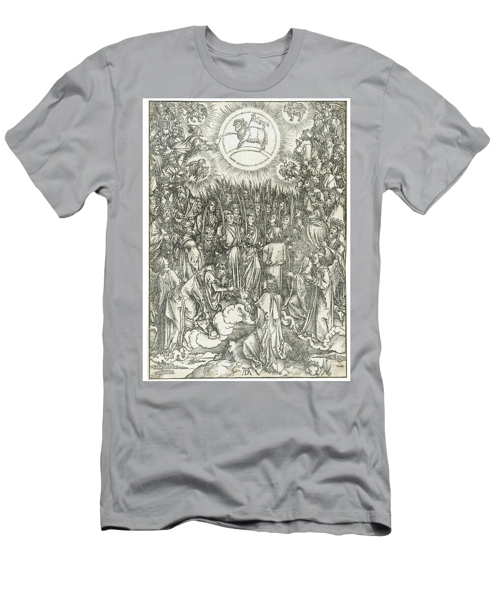 Albrecht T-Shirt featuring the painting ALBRECHT DURER The Adoration of the Lamb, from The Apocalypse by MotionAge Designs