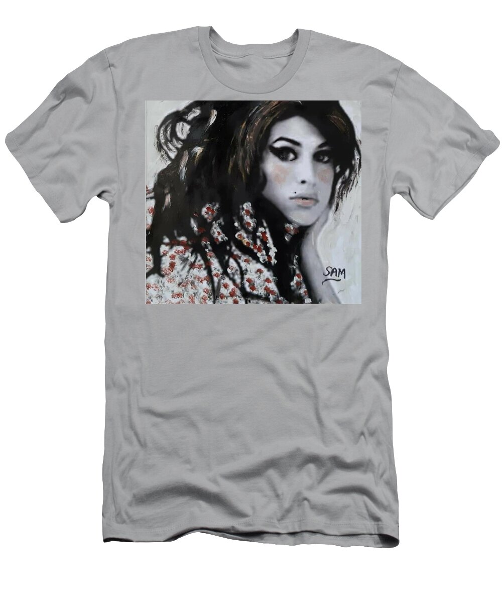 Amy T-Shirt featuring the painting Amy by Sam Shaker