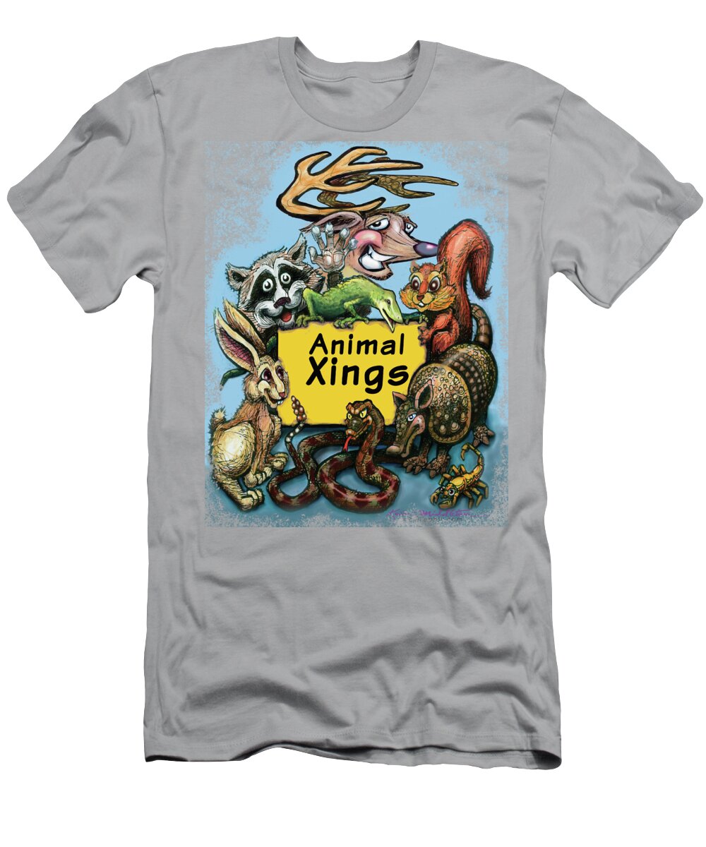 Animal T-Shirt featuring the digital art Animal Xings by Kevin Middleton