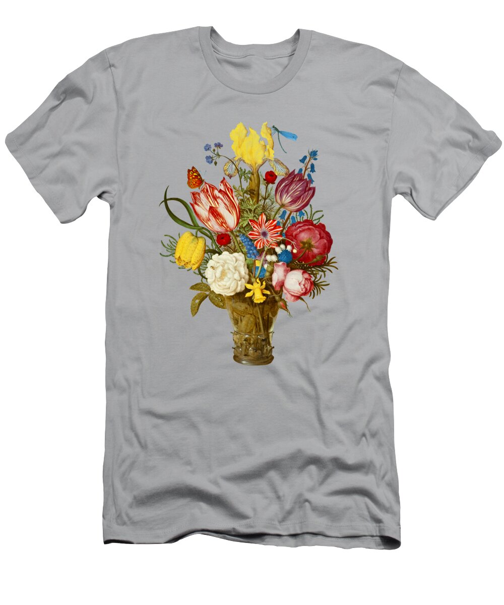 Flowers T-Shirt featuring the digital art Antique Flowers by Madame Memento