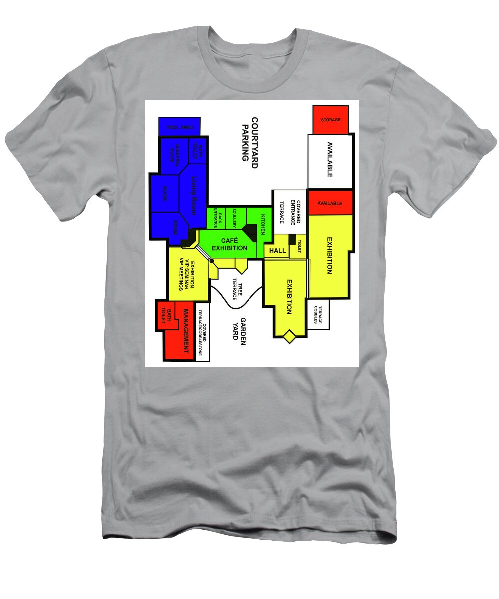 X-factor Luxurious House In Hedensted T-Shirt featuring the mixed media Application CULTURE HOUSE OR MUSEUM by Asbjorn Lonvig