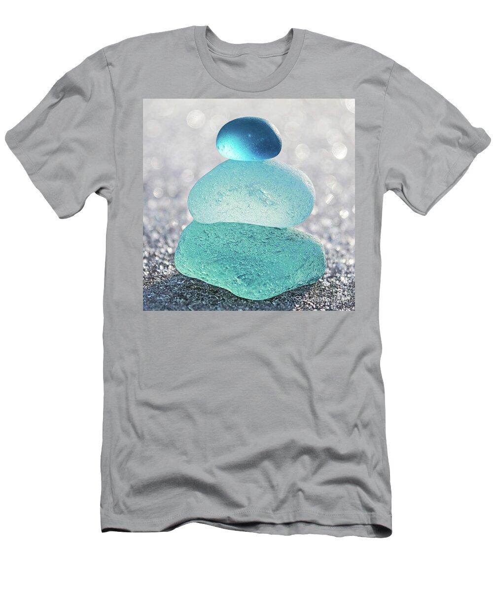 Sea T-Shirt featuring the photograph Aquamarine Ice by Barbara McMahon