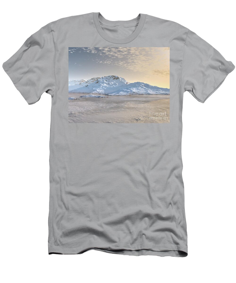 Digital Art T-Shirt featuring the digital art Arctic Mountains by Phil Perkins