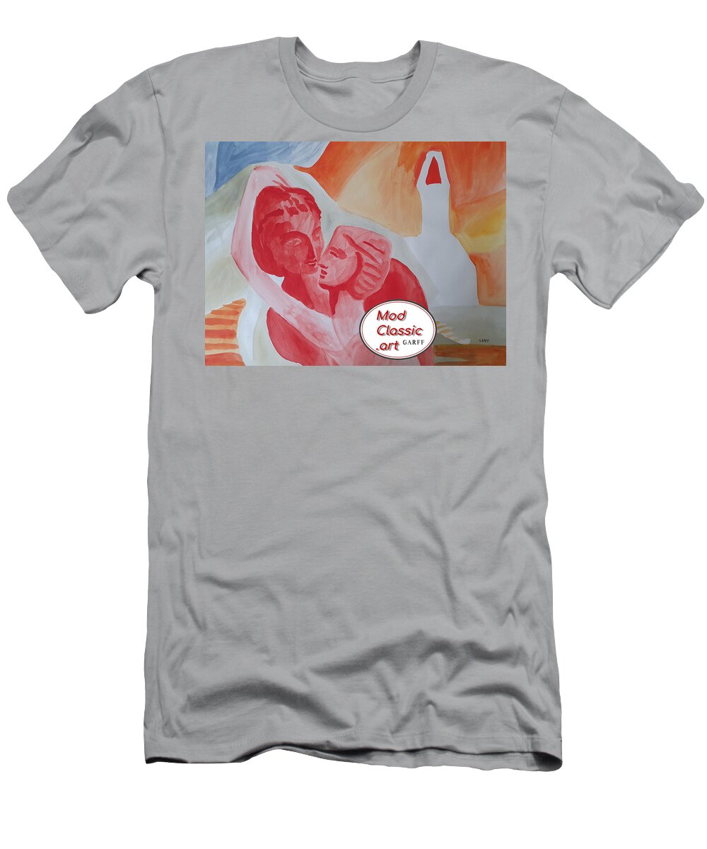 Fine Art Investments T-Shirt featuring the painting Artchetypal Couple ModClassic Art by Enrico Garff