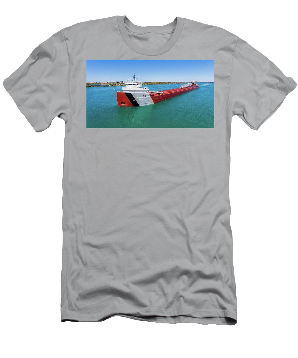 Christopher List T-Shirt featuring the photograph Arthur M. Anderson Off Belle Isle by Gales Of November