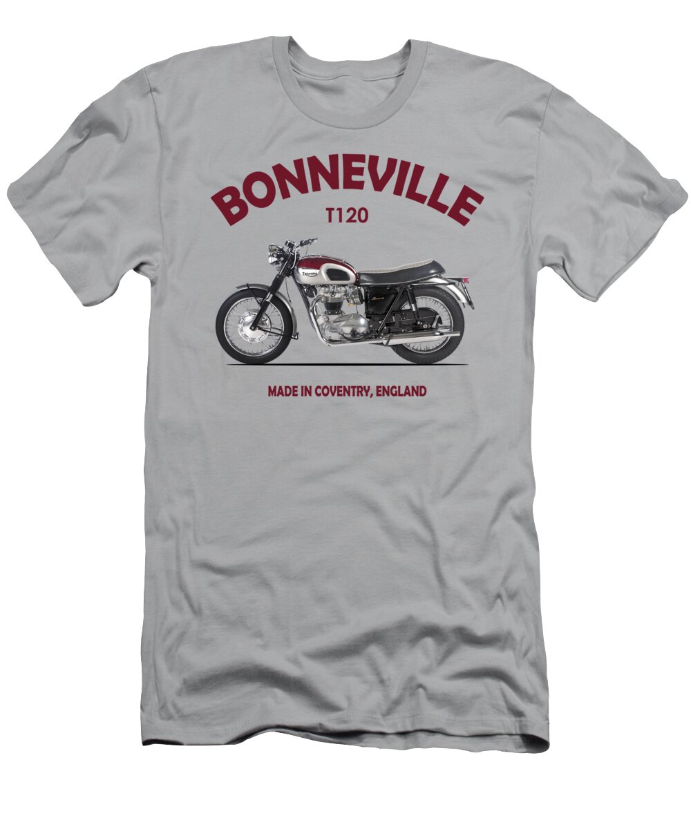 Triumph Bonneville One T-Shirt featuring the photograph Triumph Bonneville T120 1968 by Mark Rogan