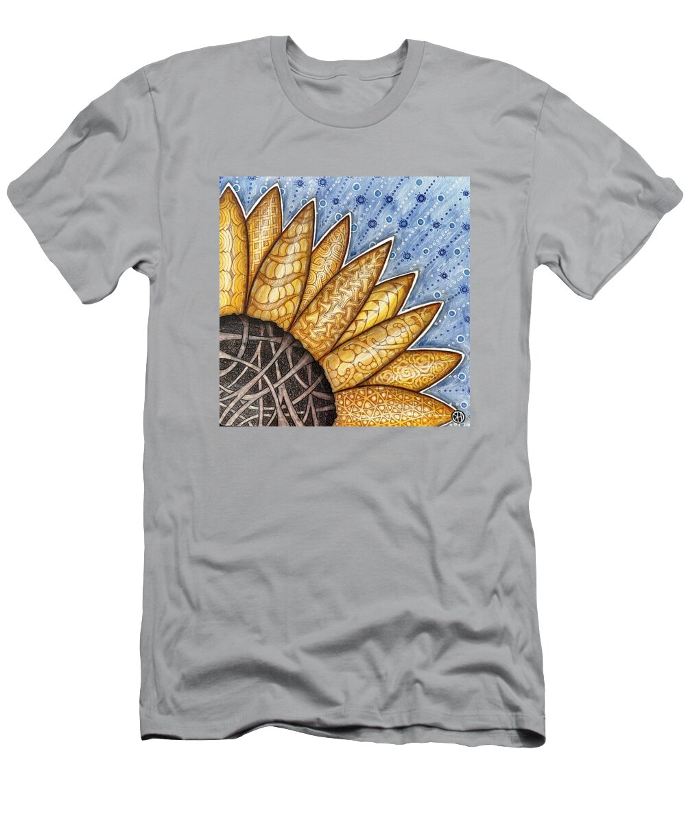 Ukraine T-Shirt featuring the mixed media Sunflower for Ukraine - All Artist Proceeds to Support the Ukrainian People by Heidi Kay