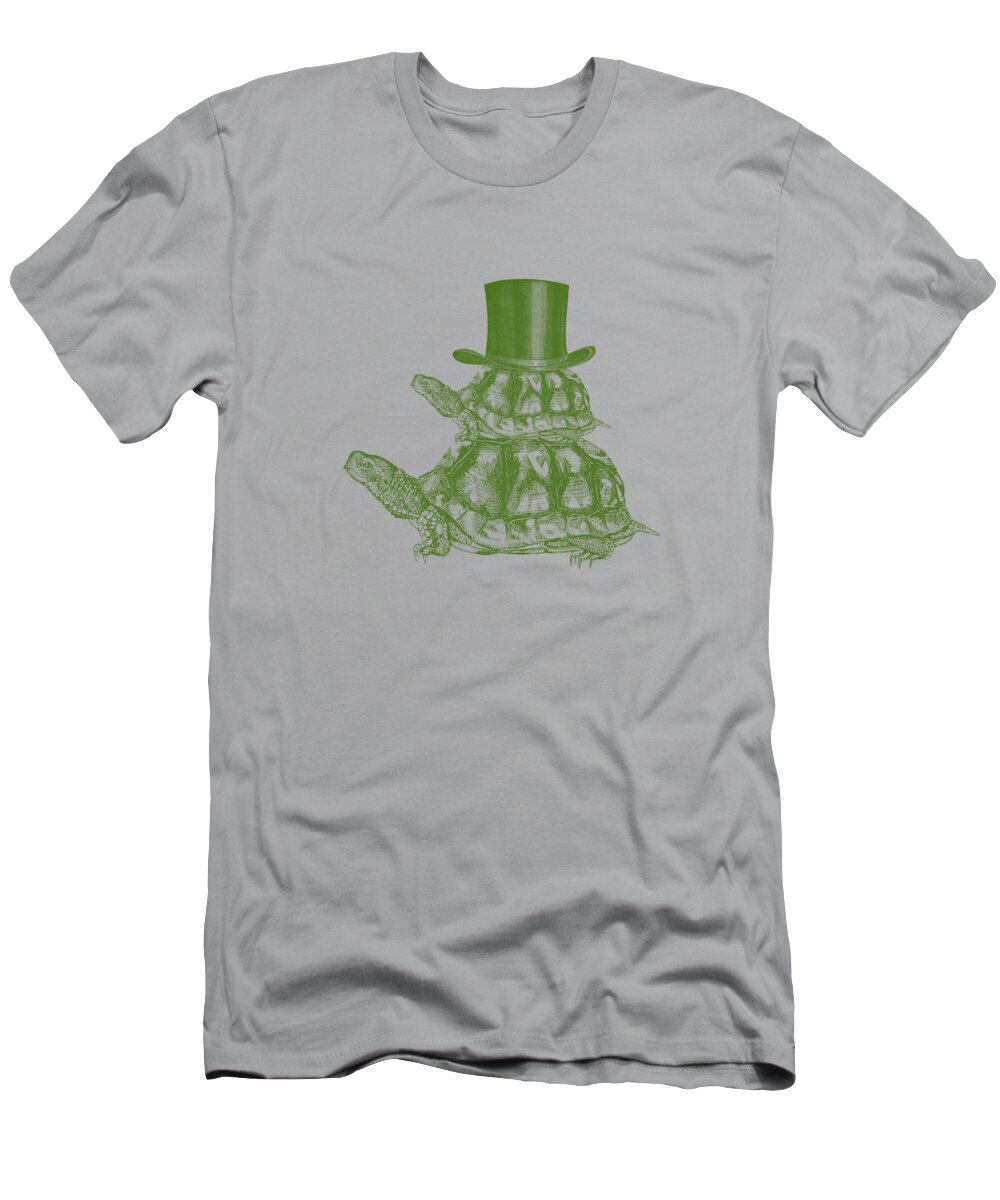 Turtle T-Shirt featuring the digital art Gentlemen Turtles by Madame Memento